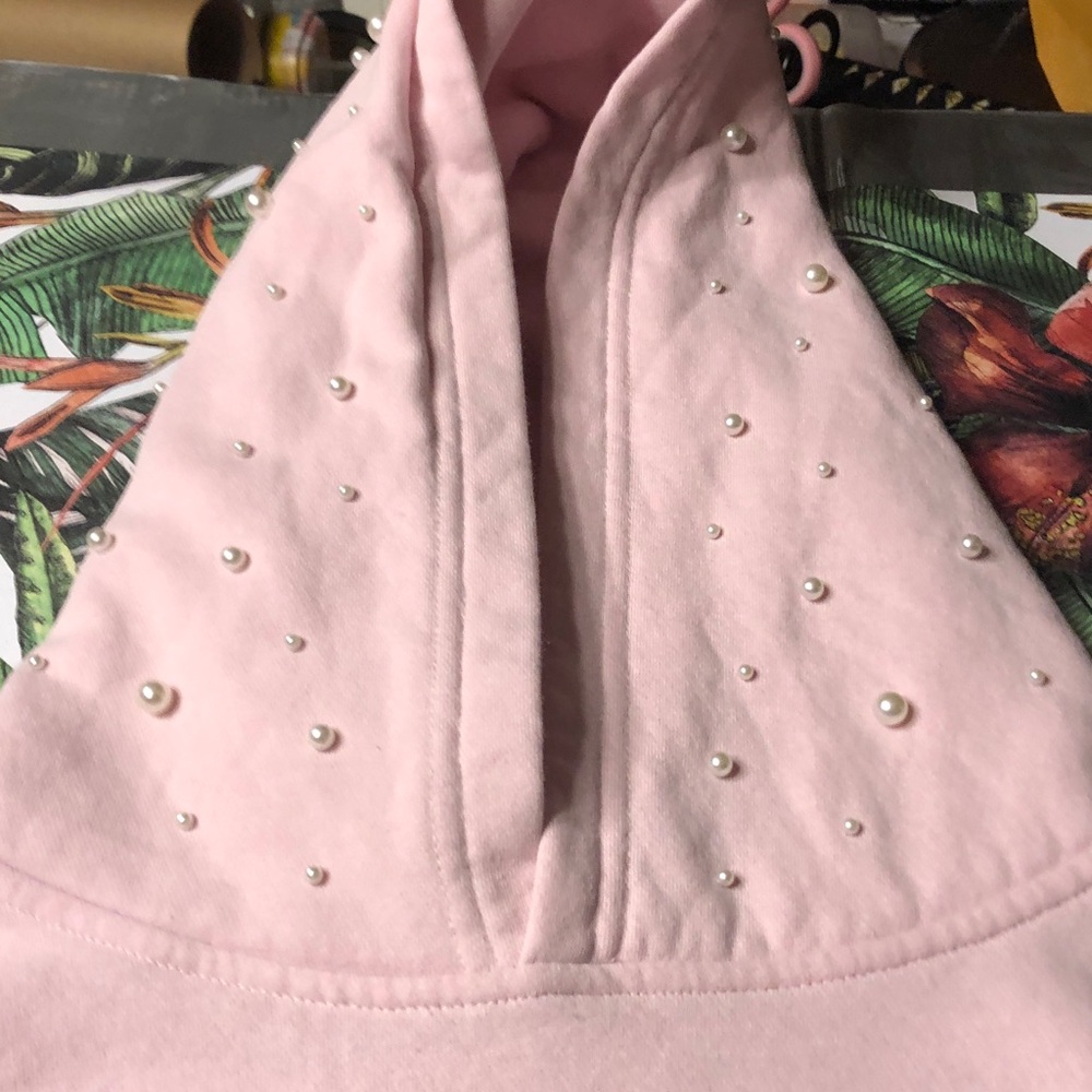 Megan Moroney Pink Hooded Sweatshirt with Embroidered '97' and studded  Hood - Picture 2 of 9